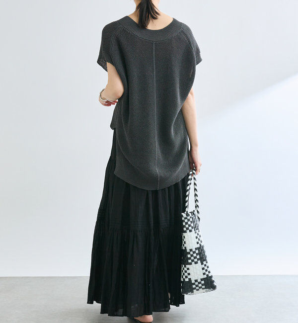  「【ウォッシャブル】ギマコットンニットベスト」|ニット・セーター|