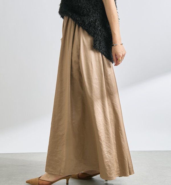  「【上品な光沢感】グロッシーギャザースカート」|スカート|