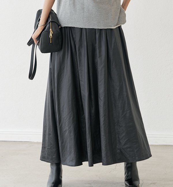  「【上品な光沢感】グロッシーギャザースカート」|スカート|