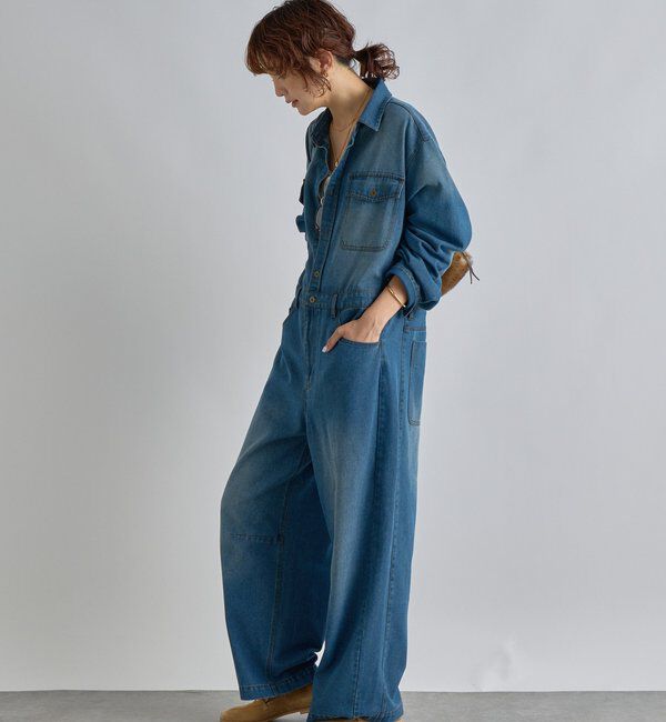  「【一枚で決まる】デニムジャンプスーツ」|ワンピース|