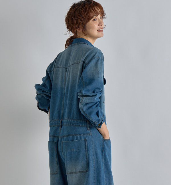  「【一枚で決まる】デニムジャンプスーツ」|ワンピース|