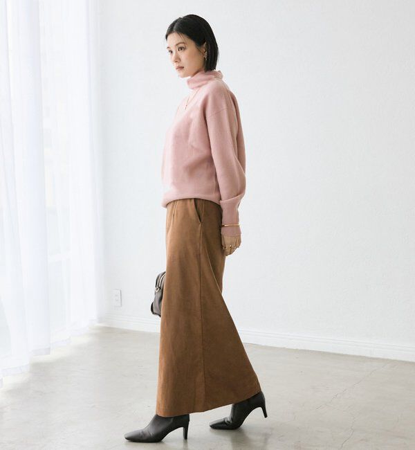  「【すっきり見えが叶う】ブラッシュドクロスIラインスカート」|スカート|