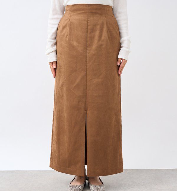  「【すっきり見えが叶う】ブラッシュドクロスIラインスカート」|スカート|