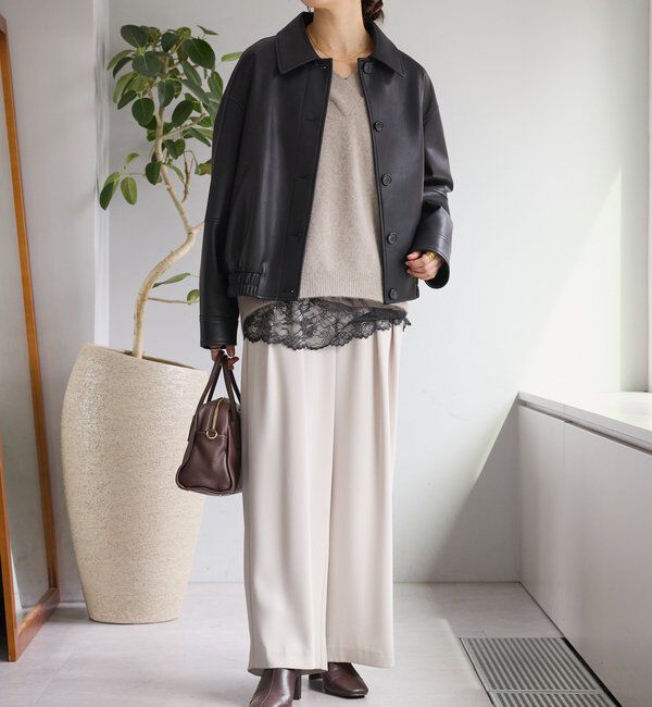  「【洗練された着こなしに】合皮ブルゾン」|ブルゾン・スタジャン|