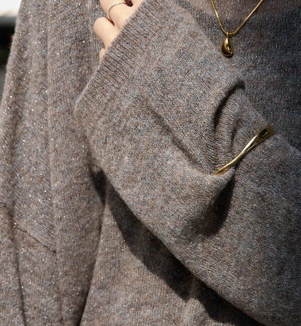  「【リニューアル】2wayスパングルシアーニット」|ニット・セーター|