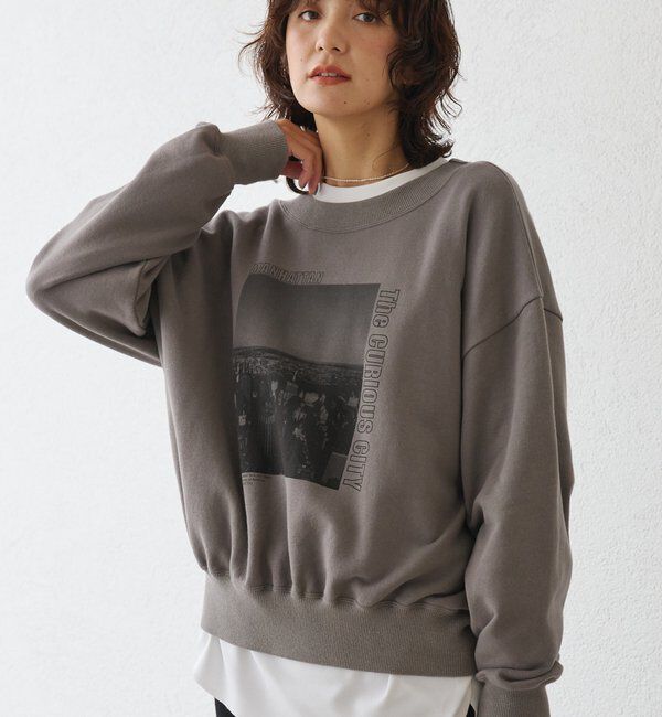  「【大人カジュアルに】2wayPhotoスウェット」|Tシャツ・カットソー|グレー