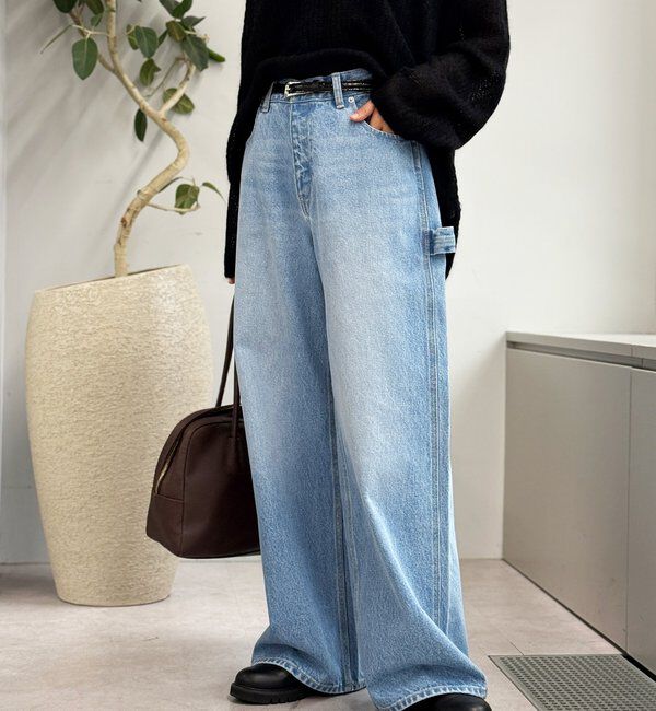  「【MONN.:.(モン)】ルーズペインターデニム」|デニム|