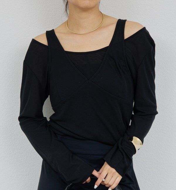  「シアーレイヤードカットソー」|Tシャツ・カットソー|ブラック