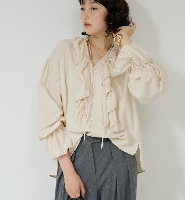  「フリルブラウス」|シャツ・ブラウス|エクリュ