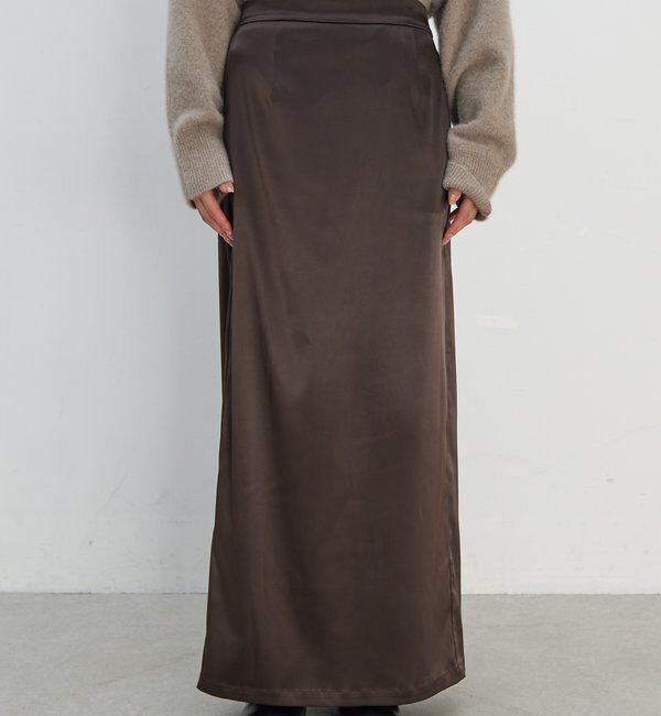  「【手洗い可能】ストレッチサテンタイトスカート」|スカート|