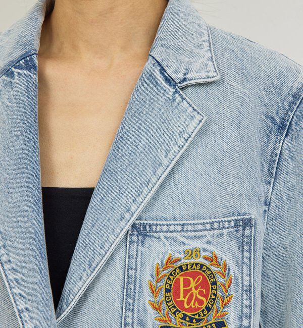  「【PEAS】【セットアップ対応】デニムブレザー」|デニムジャケット|