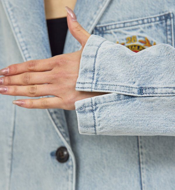  「【PEAS】【セットアップ対応】デニムブレザー」|デニムジャケット|