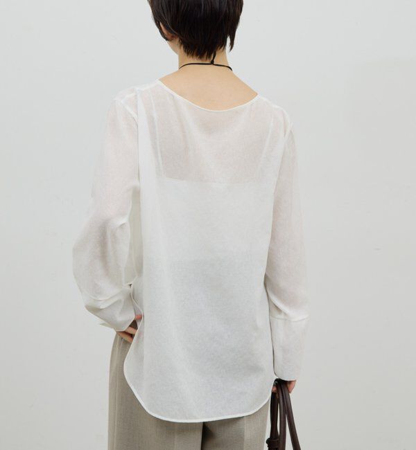  「【手洗い可】ラウンドTガーゼブラウス」|シャツ・ブラウス|