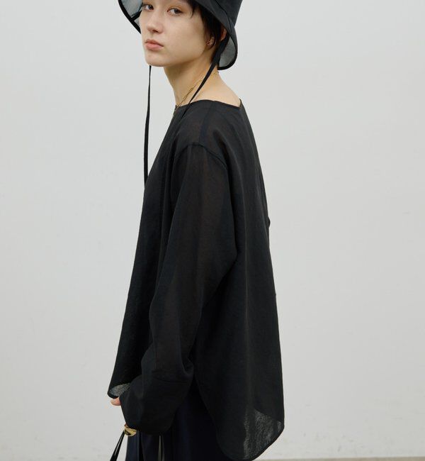  「【手洗い可】ラウンドTガーゼブラウス」|シャツ・ブラウス|