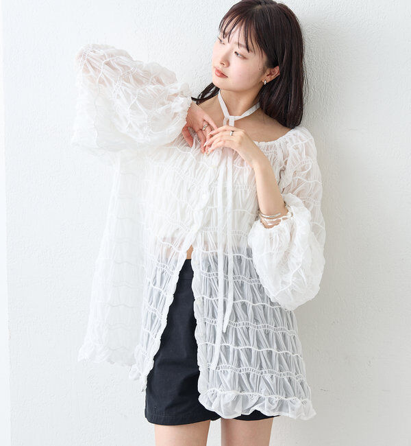  「ウェーブシアーブラウス」|シャツ・ブラウス|