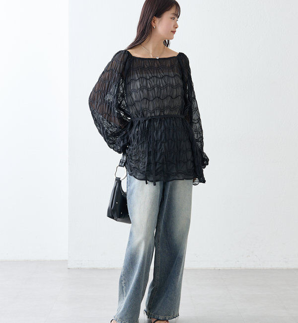  「ウェーブシアーブラウス」|シャツ・ブラウス|