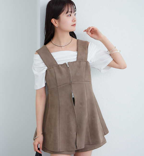  「フェイクスウェードペプラムビスチェ」|シャツ・ブラウス|