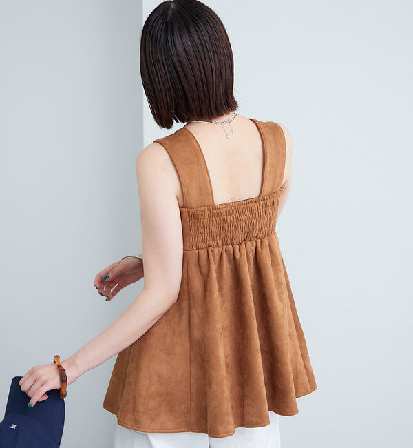  「フェイクスウェードペプラムビスチェ」|シャツ・ブラウス|