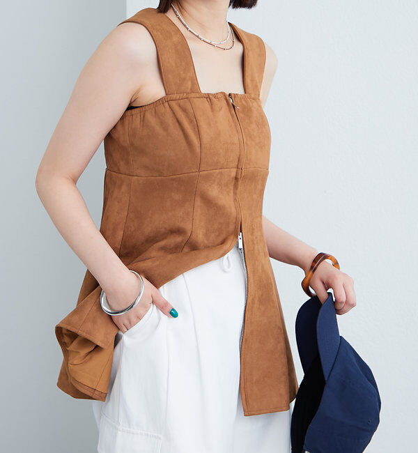  「フェイクスウェードペプラムビスチェ」|シャツ・ブラウス|