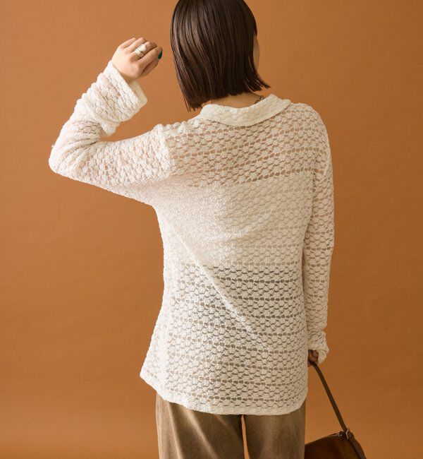  「襟付きレースカーディガン」|カーディガン|