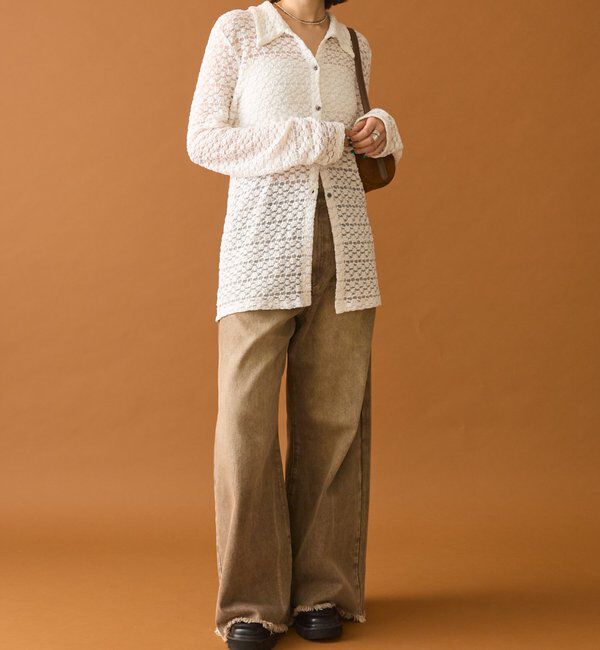  「襟付きレースカーディガン」|カーディガン|