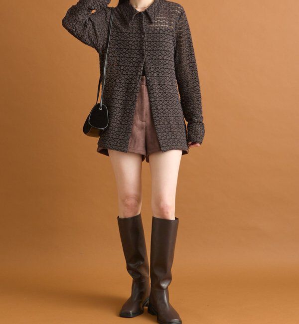  「襟付きレースカーディガン」|カーディガン|