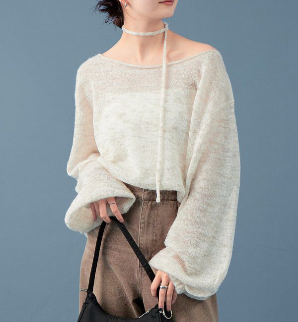  「MIXシアーボートニット」|ニット・セーター|