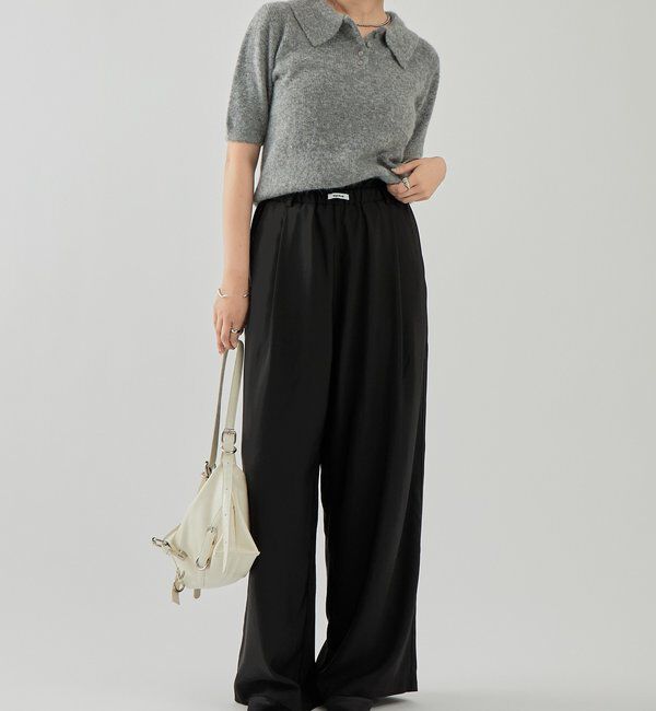  「【オールシーズン対応/WEB限定アイボリー】フリルイージーパンツ」|チノ|