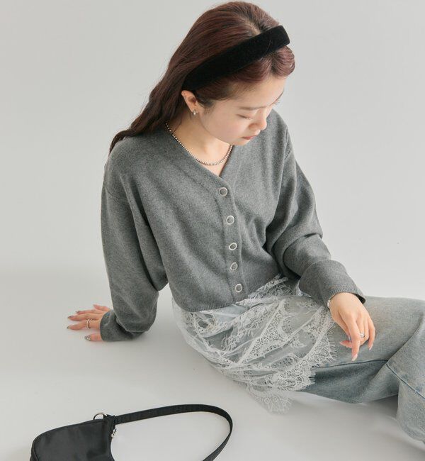  「Vボタンカーディガン」|カーディガン|