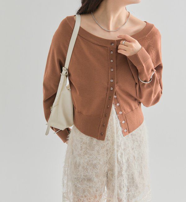  「クリアボタン カーディガン」|カーディガン|