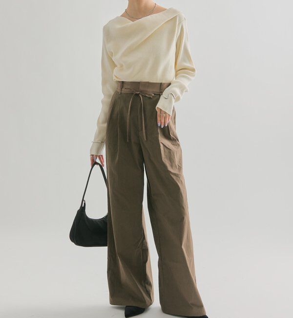  「サテンベルトパンツ」|チノ|