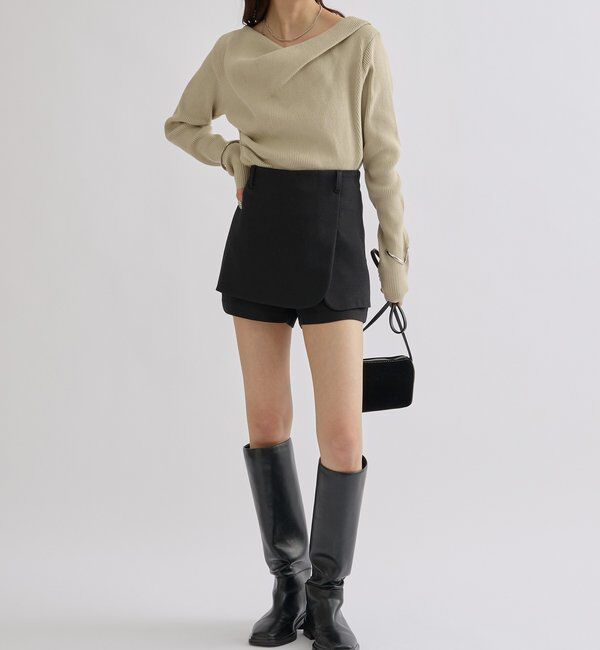  「オフショルリブニット」|ニット・セーター|