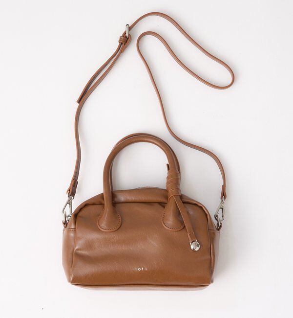  「loti サークルプレート付きスクエアボストンBAG」|ボストンバッグ|