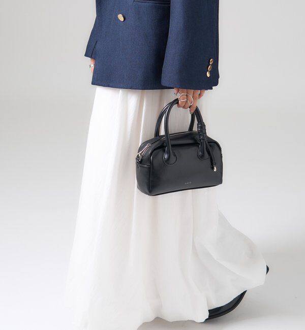  「loti サークルプレート付きスクエアボストンBAG」|ボストンバッグ|