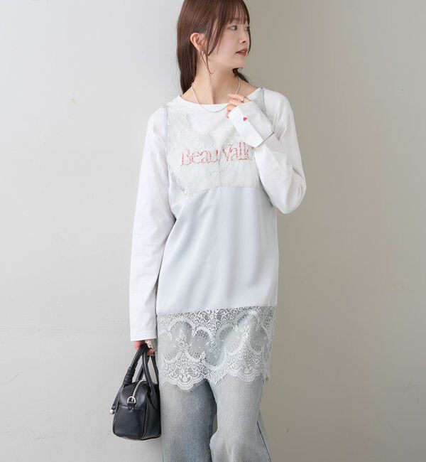  「レースサテンキャミソール」|シャツ・ブラウス|