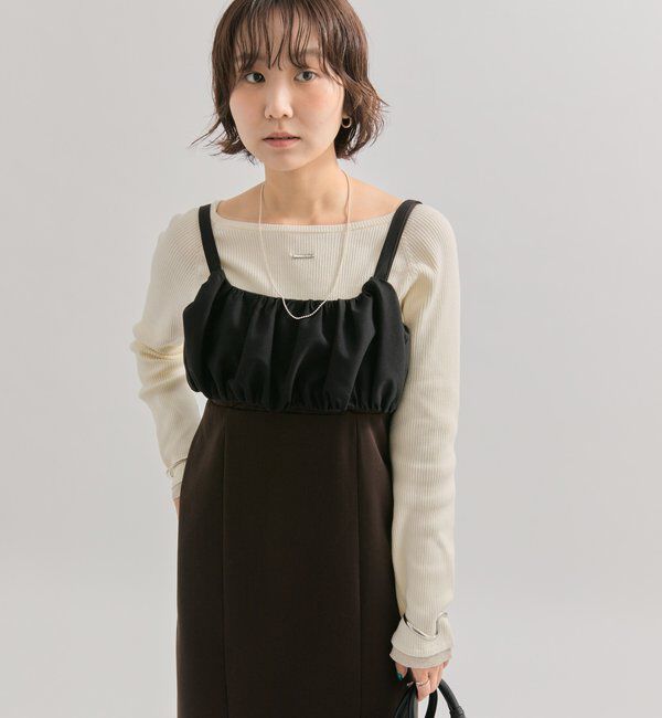  「ギャザービスチェSETワンピース」|ワンピース|