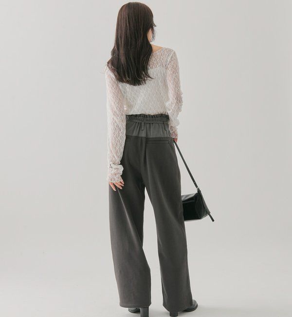  「ウエスト切替スウェットパンツ」|チノ|