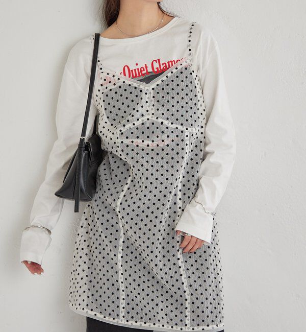  「ドットチュールキャミチュニック」|キャミソール|