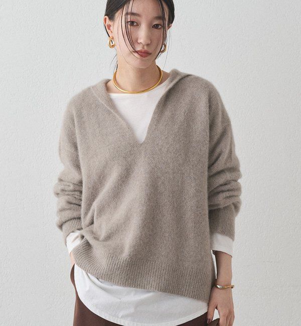  「FURウールスキッパーニット」|ニット・セーター|モカ