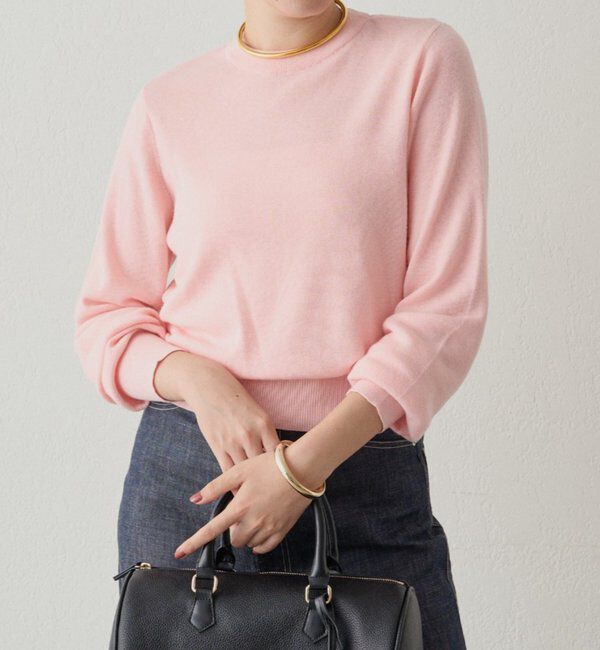  「ウールカシミヤクルーニット」|ニット・セーター|ピンク