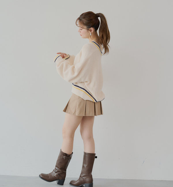  「ライン入りVルーズニット」|ニット・セーター|