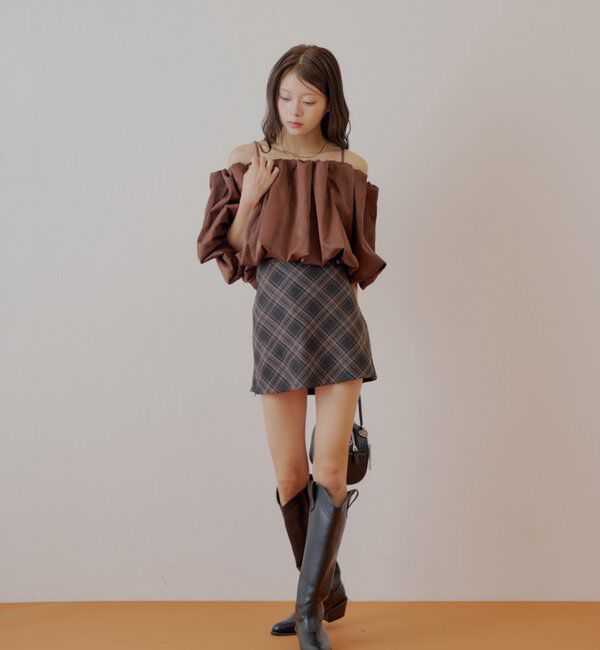  「【SALON by Chico】ギャザーバルーンオフショルブラウス」|シャツ・ブラウス|