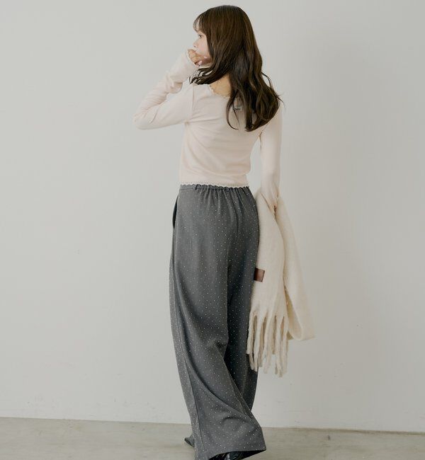  「前後2wayレースギャザーロンT」|Tシャツ・カットソー|