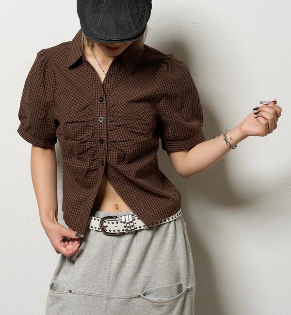  「パフスリーブギャザーブラウス」|シャツ・ブラウス|