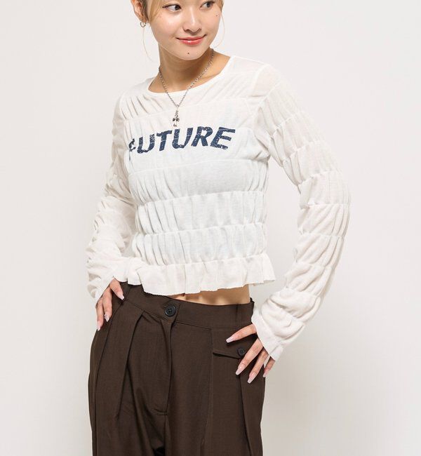  「シャーリングロゴトップス」|Tシャツ・カットソー|