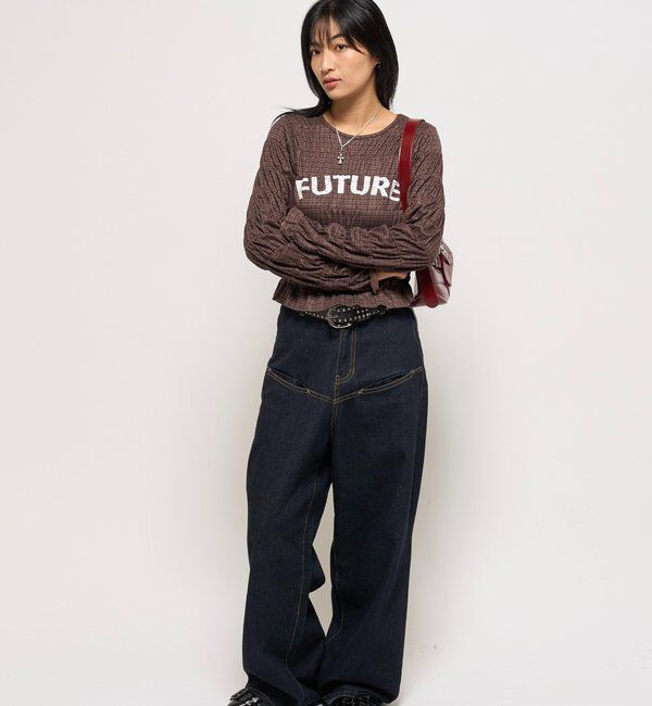  「シャーリングロゴトップス」|Tシャツ・カットソー|