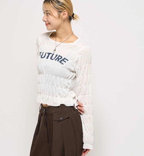  「シャーリングロゴトップス」|Tシャツ・カットソー|