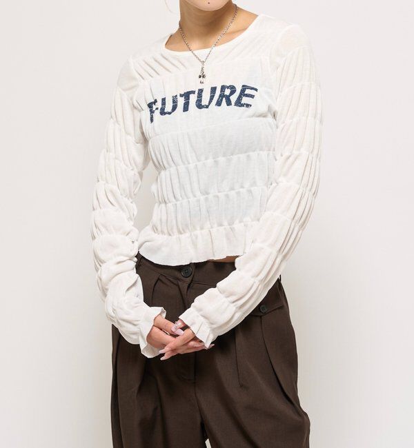  「シャーリングロゴトップス」|Tシャツ・カットソー|