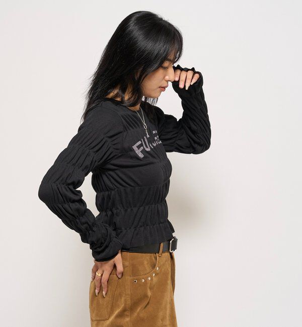  「シャーリングロゴトップス」|Tシャツ・カットソー|