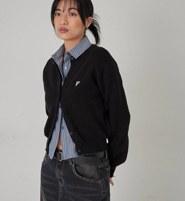  「ONE-POINT CREW CARDIGAN」|カーディガン|
